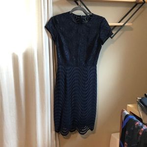 Reiss Geometric Blue Dress size 4